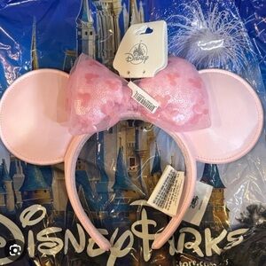 Disney Ears - Pink 2025 faux leather Minnie ears